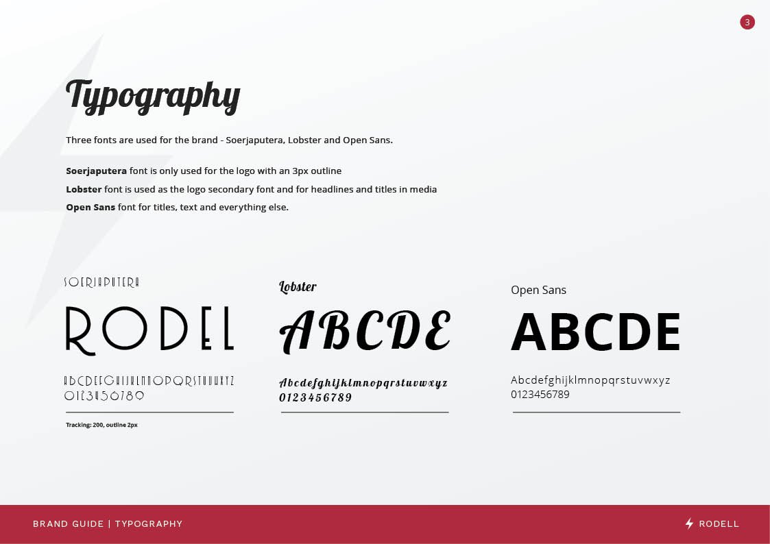 Brand guide for typography design