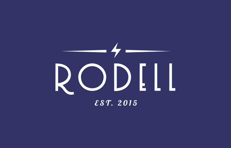 Rodel logo design on blue
